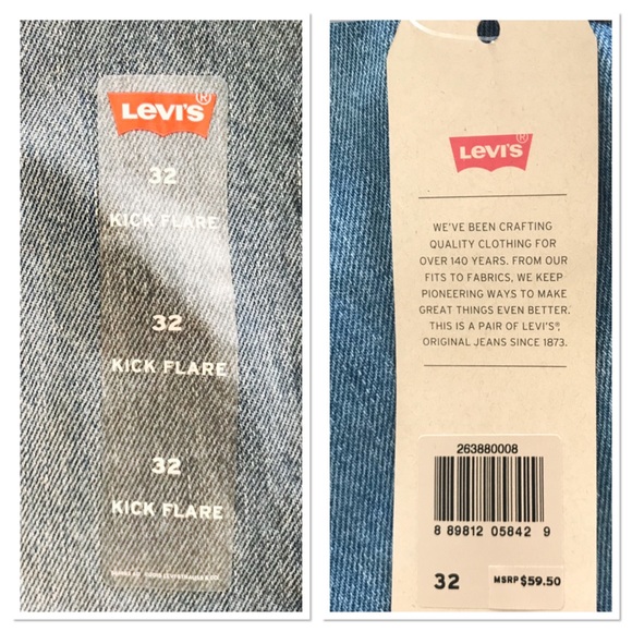 ✨Only 1 left ✨NWT Levi's raw hem kick flare Jeans - Picture 6 of 8