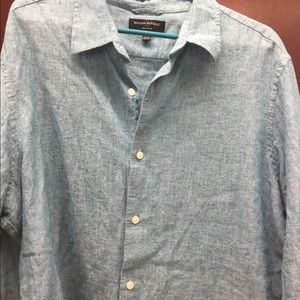 Linen button down shirt.