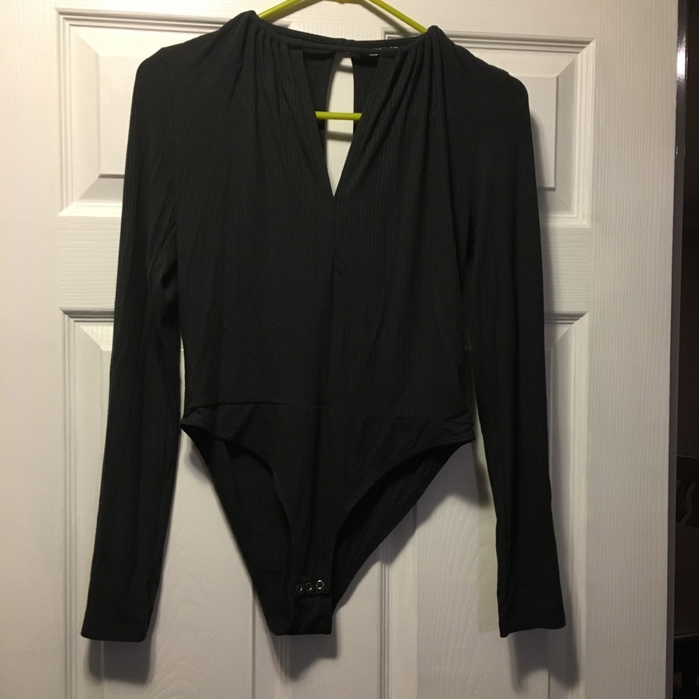 NEW Long Sleeve Topshop Bodysuit (gray)