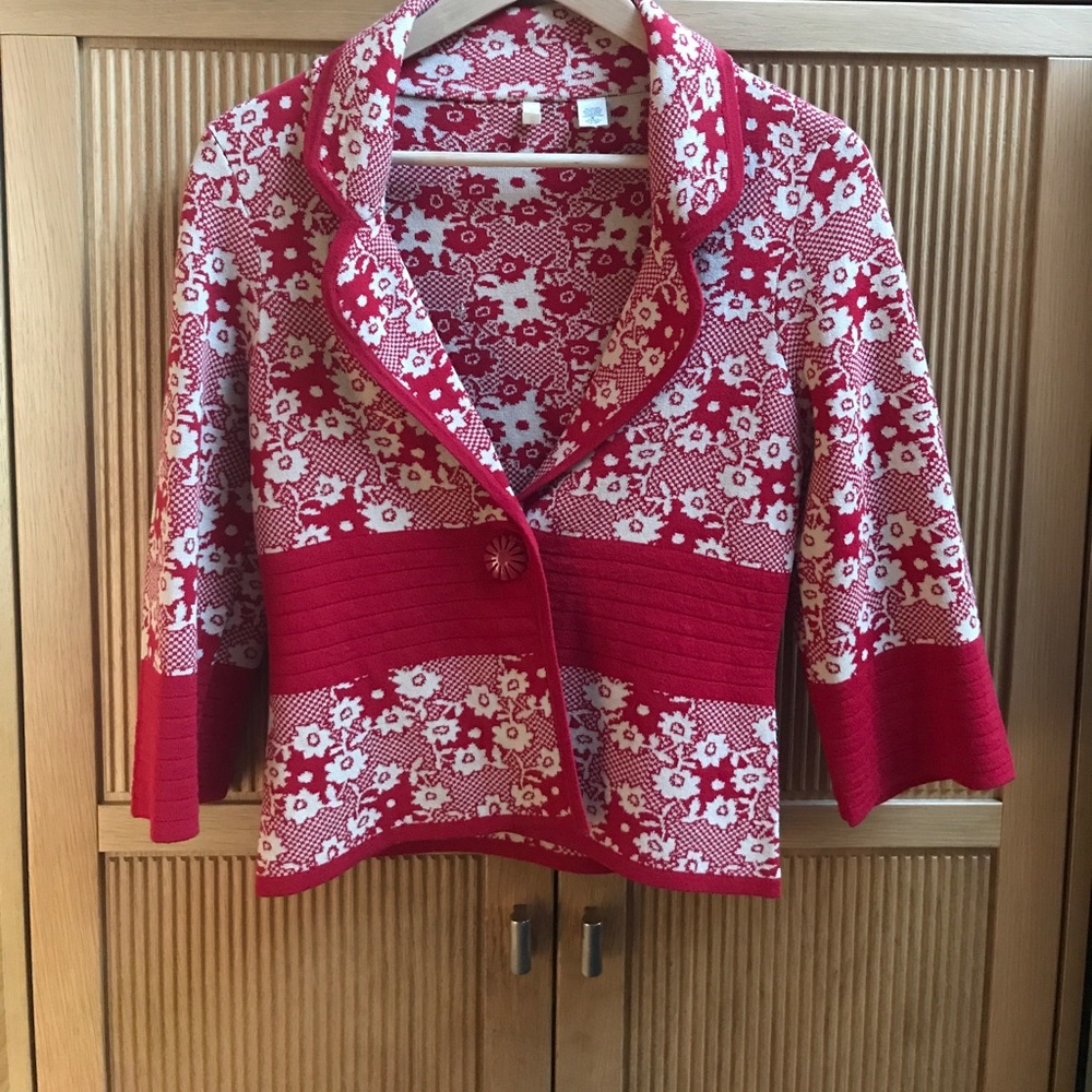Anthropologie red/crime sweater