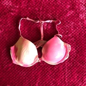 Pink tie die Razor back bra