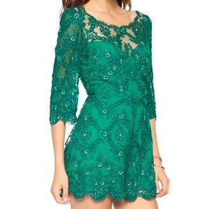SOLD!! Free People Green Lace Embellished Romper