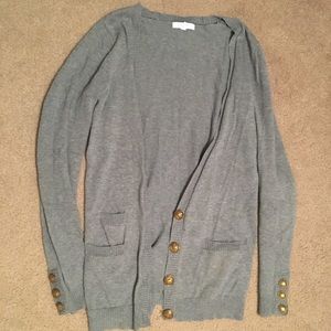 Delia's Gray Cardigan with Gold buttons