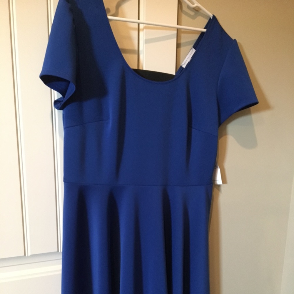 Blue fit and flare dress