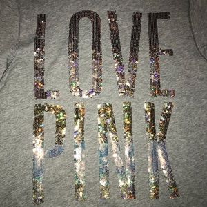 Victoria’s Secret PINK Gold Sequined Zip-up Hoodie