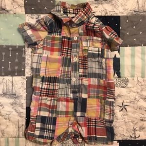 Baby gap (boy) plaid quilt jumper w/ shorts