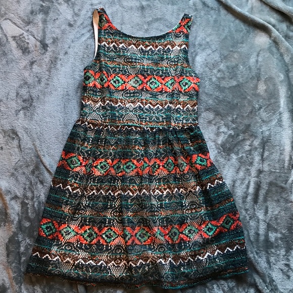 Xhilaration lace multicolored dress, medium - Picture 2 of 7