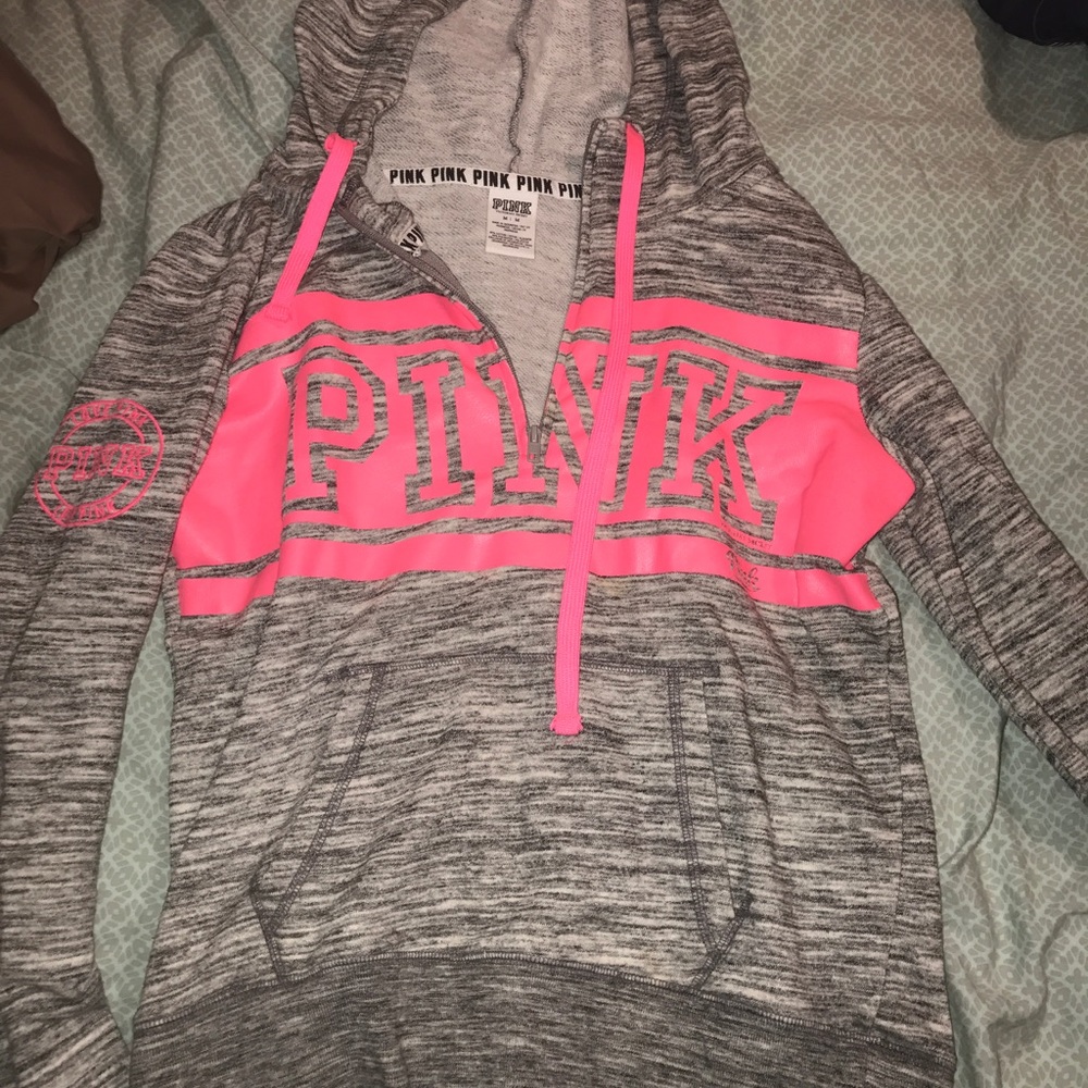 PINK half zip hoodie