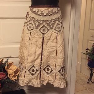Women's size 6 skirt bo ho tan sexy lace overlay