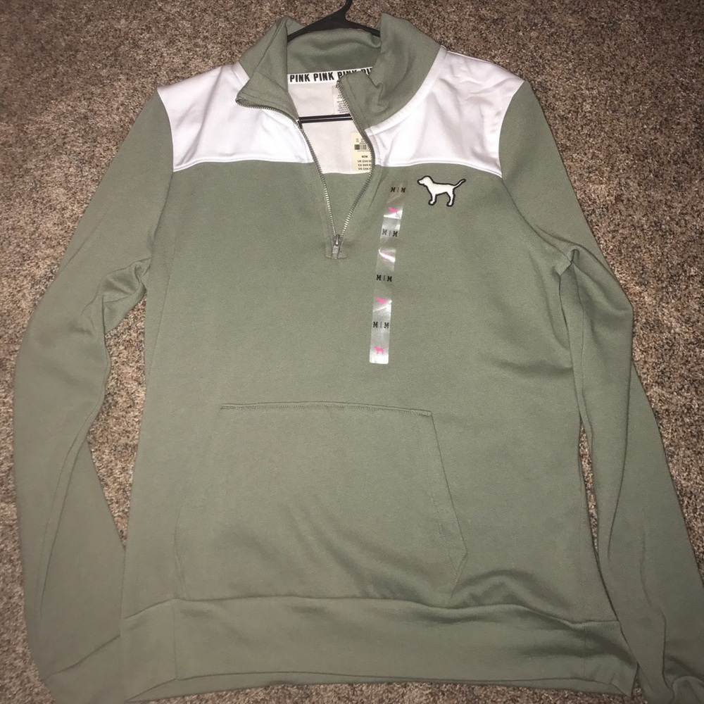New with tags half zip PINK sweatshirt