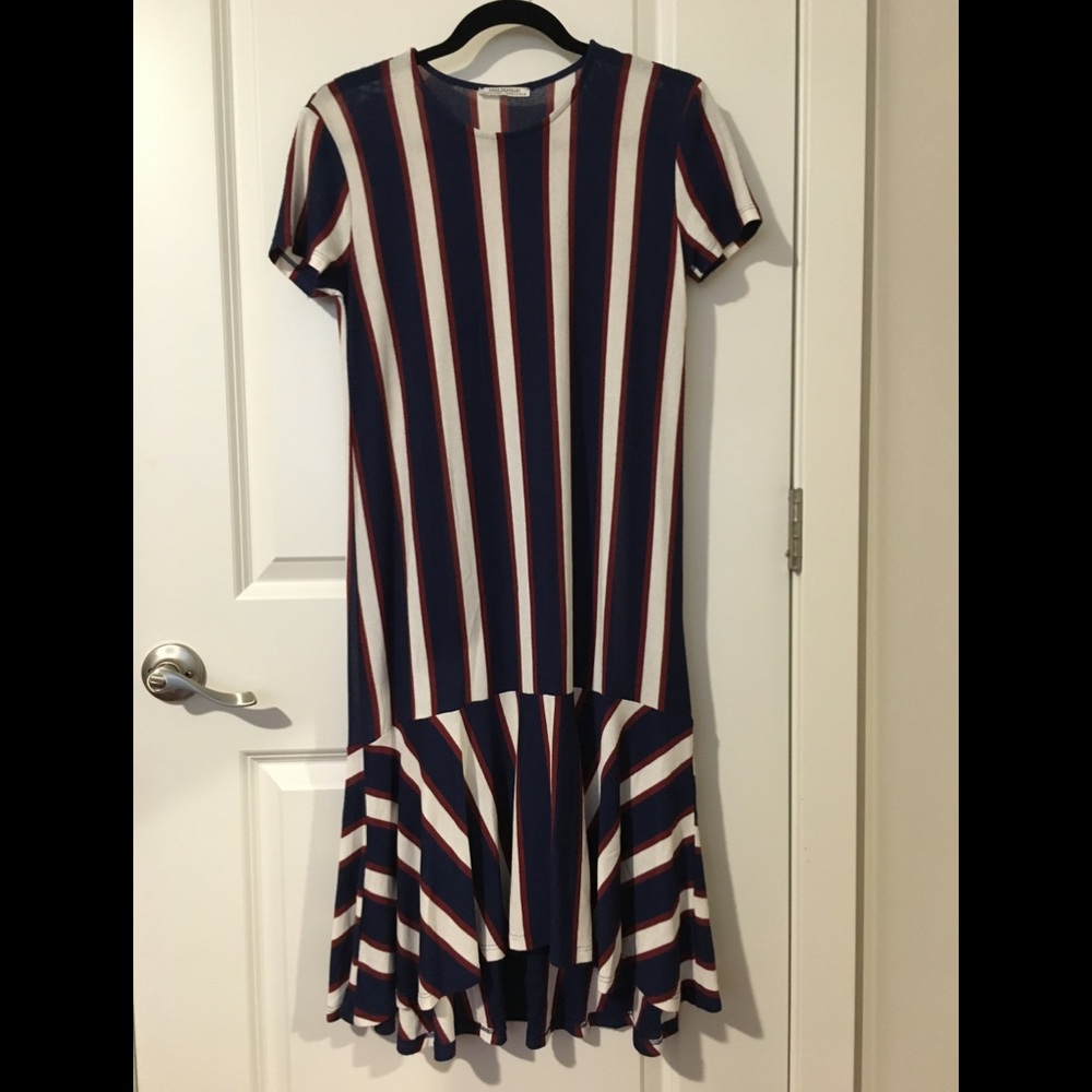Zara Trafaluc Striped Midi Dress