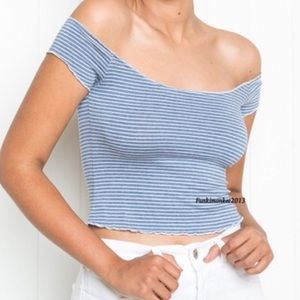 Striped off the shoulder top