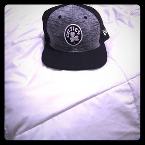 All black with a gray front Celtics hat