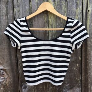 F21 striped crop top