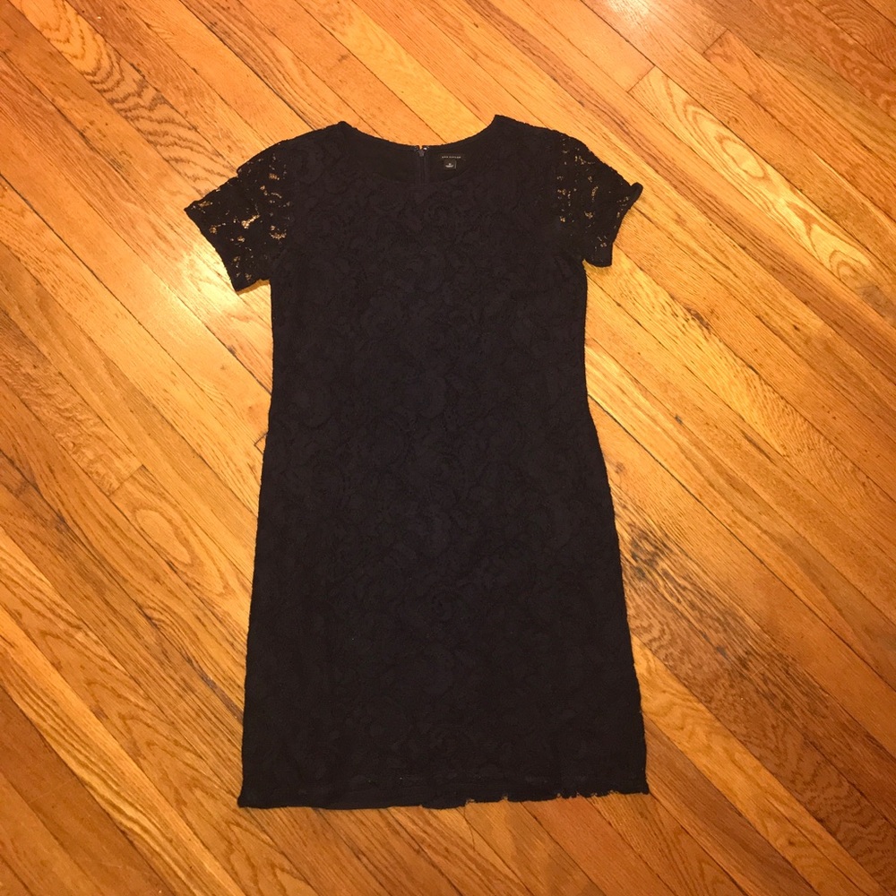 Navy lace shift dress