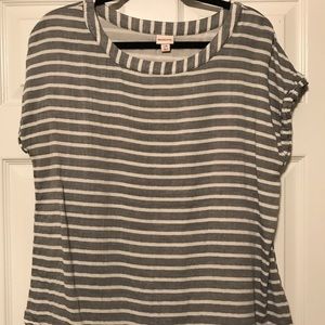 Nautical style striped blouse - linen look