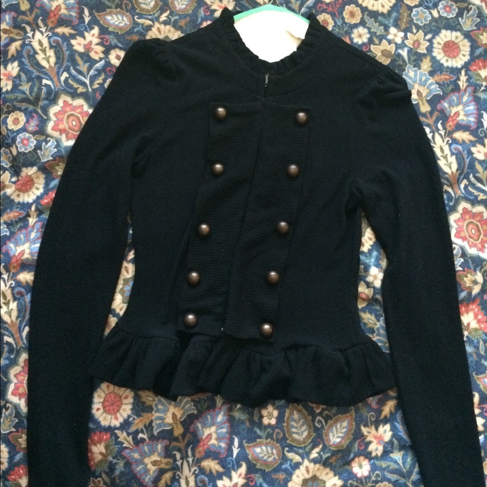 Goth steampunk black peplum jacket/sweater