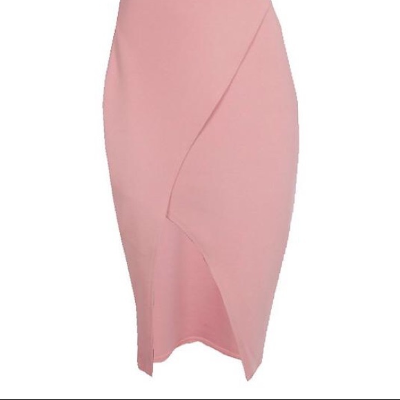 PINK one shoulder midi - Picture 3 of 4