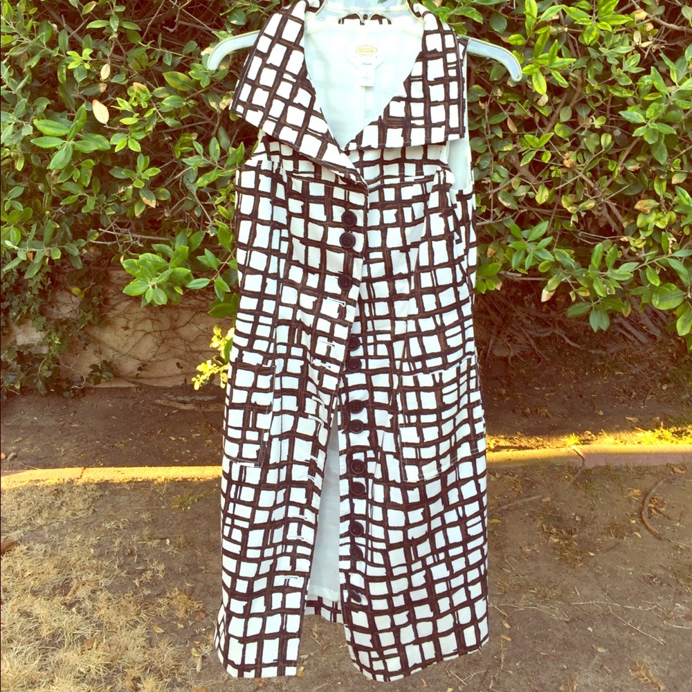 Talbots petite size 10 sleeveless trench plaid