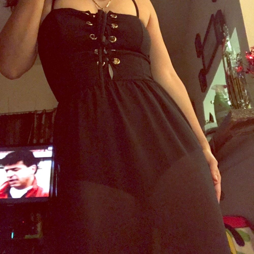 Black dress romper