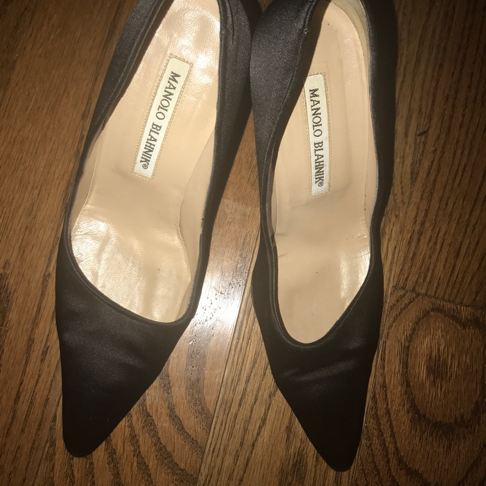 Black Satin Manolo Blahnik Heels