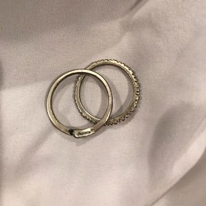 2 silver stackable rings