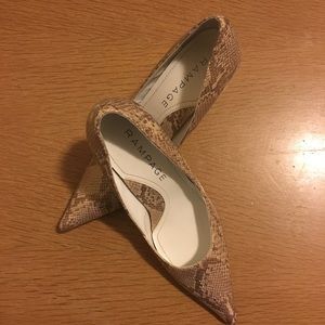 Nude Heels with Snake Skin Pattern
