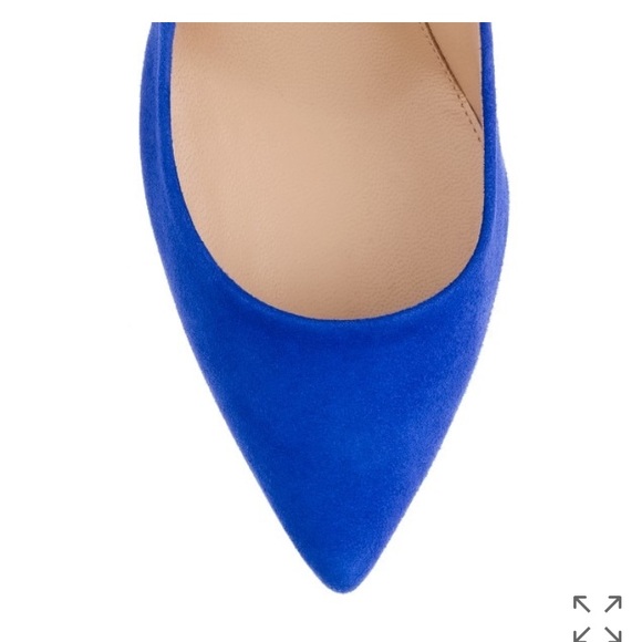 Blue suede pointed toe pumps (J Crew size 7.5) - Picture 2 of 7
