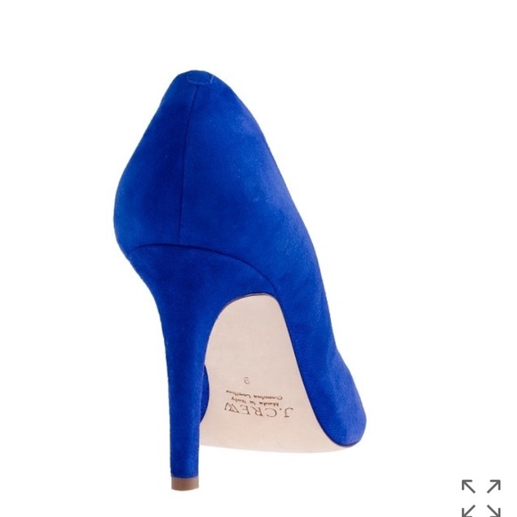 Blue suede pointed toe pumps (J Crew size 7.5) - Picture 3 of 7
