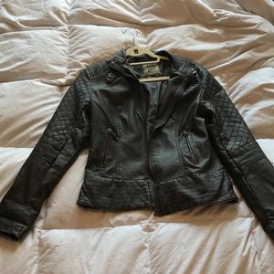 Dark grey faux leather jacket