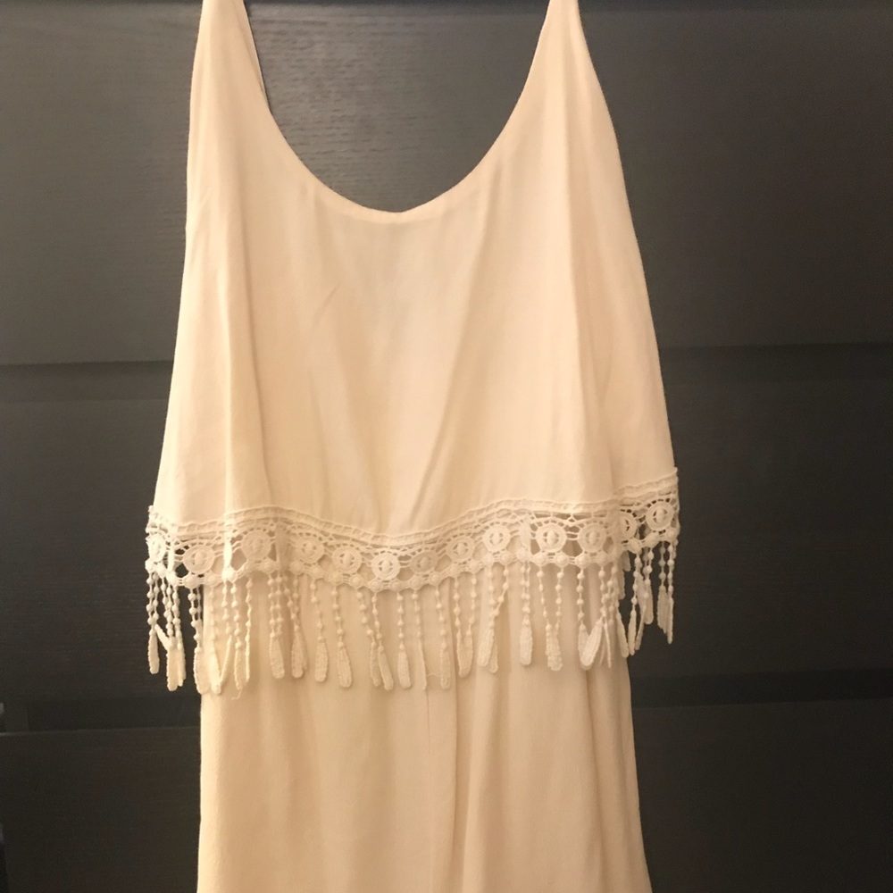 Sleeveless cream romper