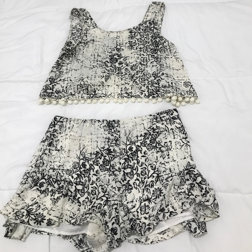 A two piece set (top and shorts) by Design Lab