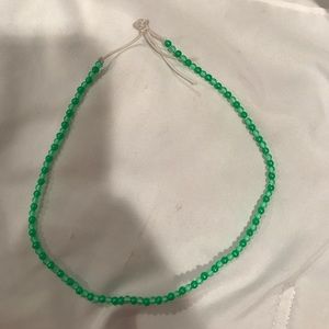 Green choker beaded necklace