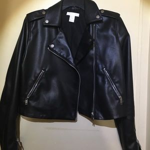 Black faux leather jacket