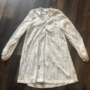 H&M floral jacquard beach dress lace up