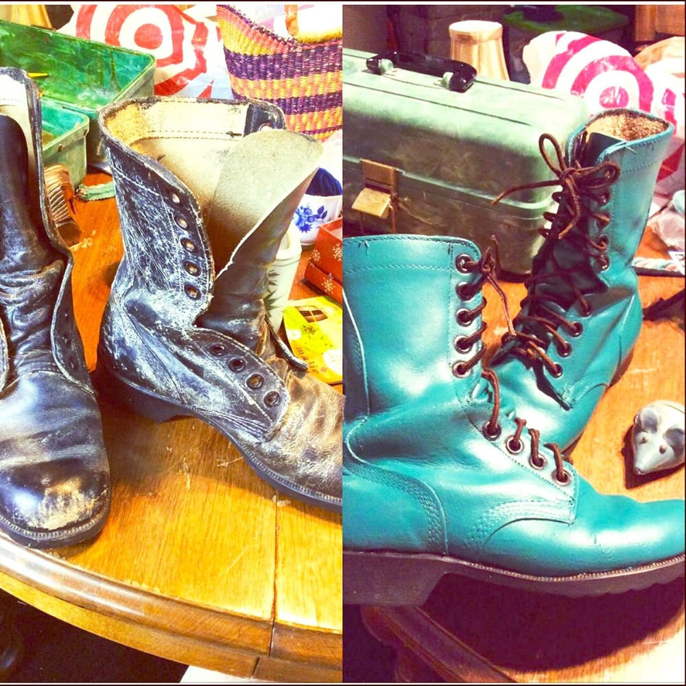 Turquoise Combat Boots!