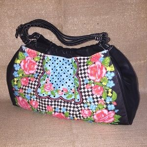 Isabella Fiore Floral & Checker Print Handbag