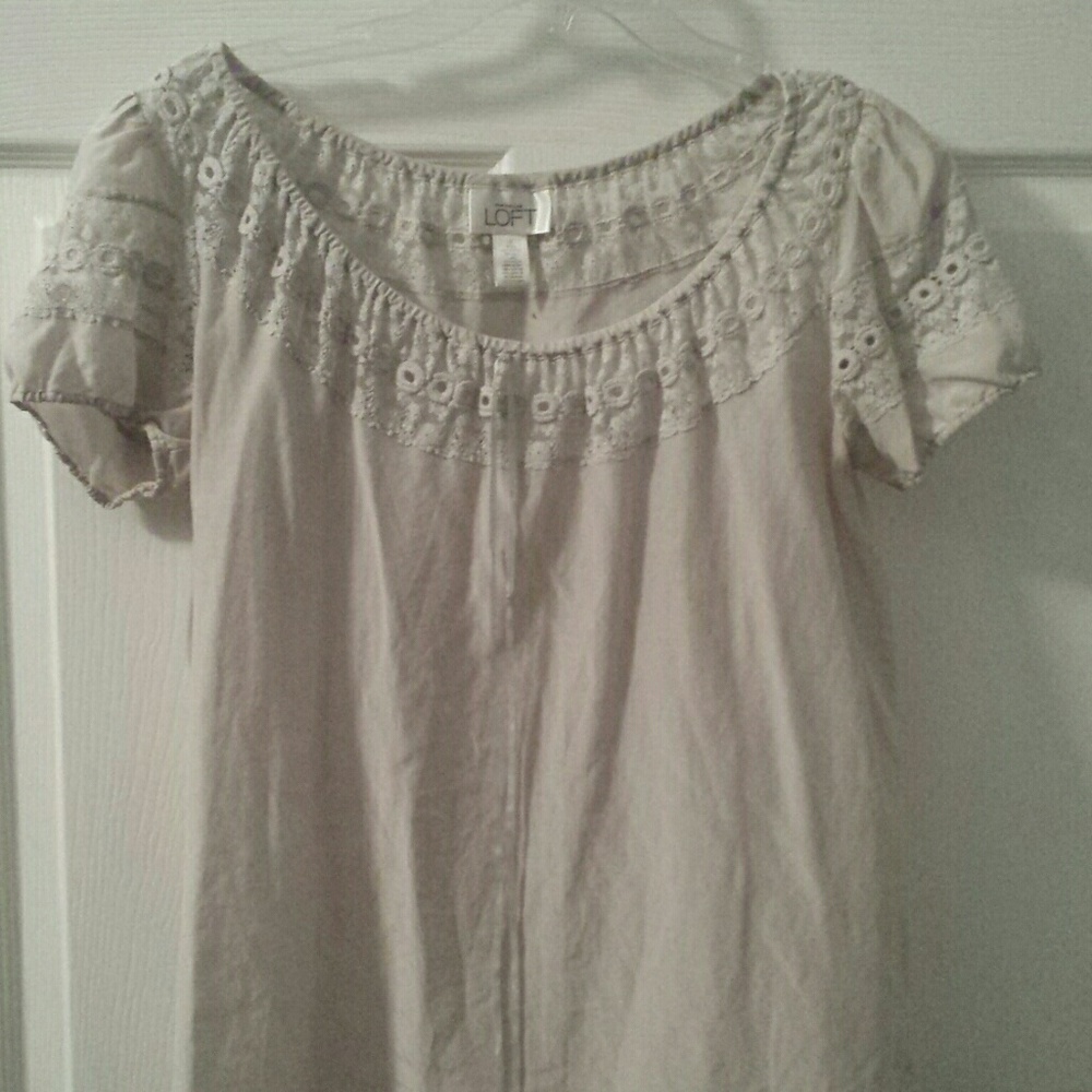 Loft grey peasant blouse