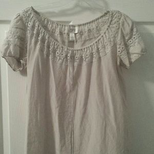 Loft grey peasant blouse