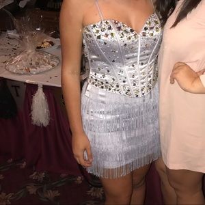 Fancy gray mini dress