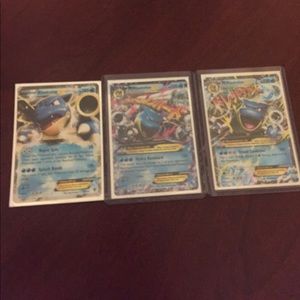 Pokémon cards blastoise ex, and mega blastoise ex