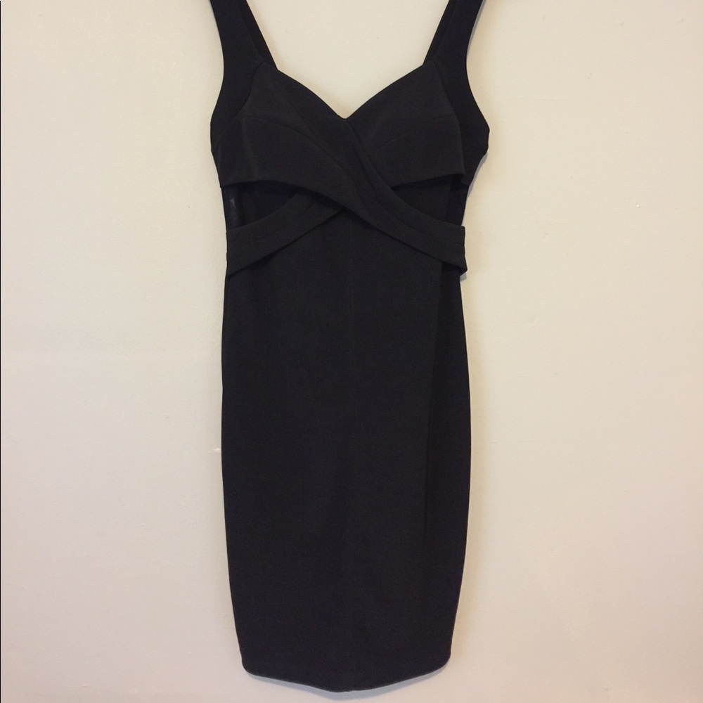 Sexy LBD black zip up back dress mesh