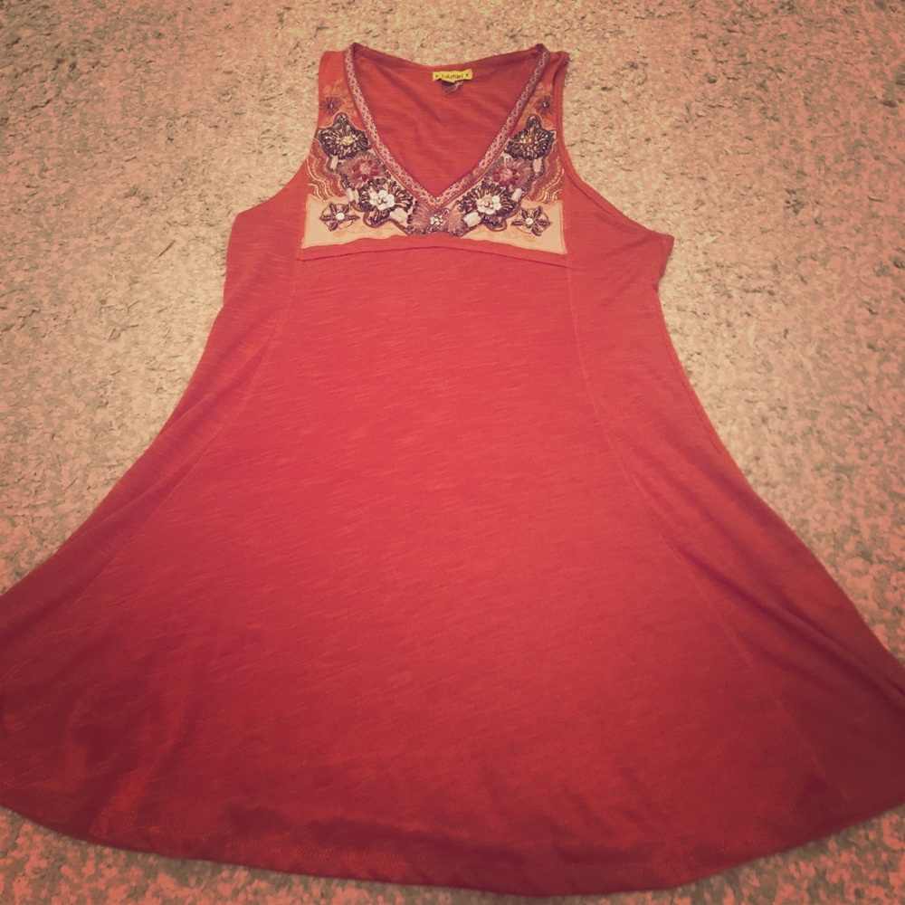 Jeweled rust orange shirt