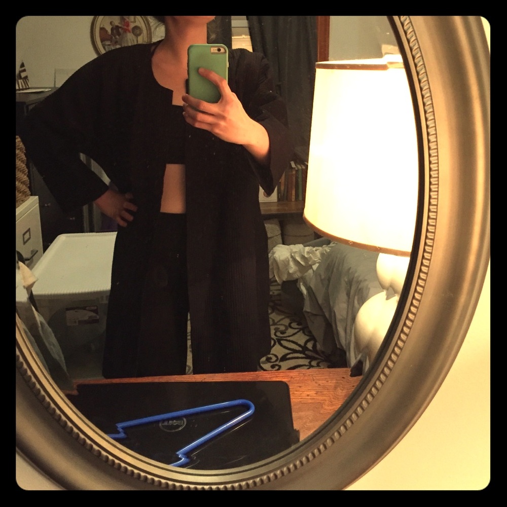 Chic brown and black coat by Eskandar