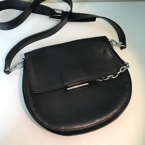 Treasure & Bond Handbags - Treasure & Bond Chained Black Leather Crossbody