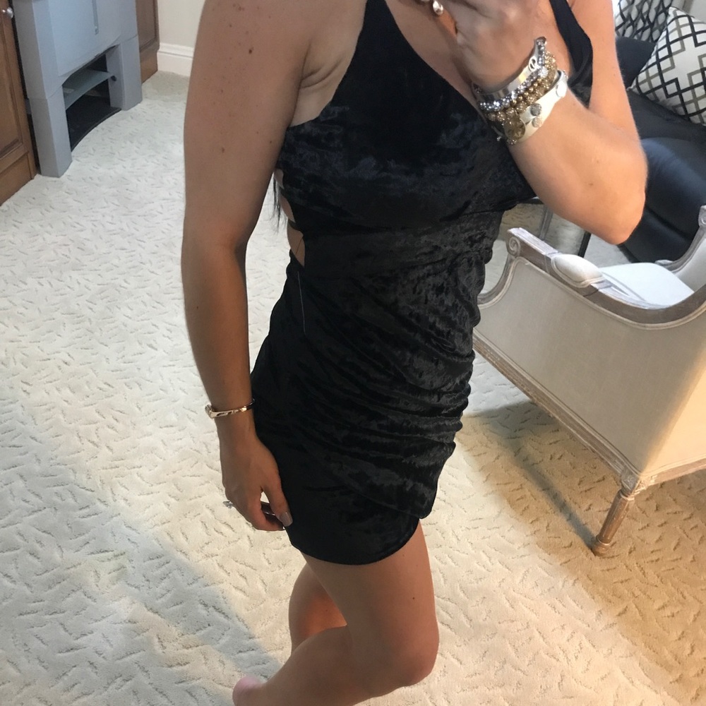 NWT Black Crushed Velvet Mini