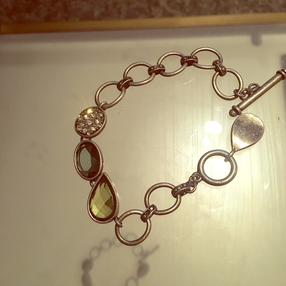 Lia Sophia silver bracelet with gems