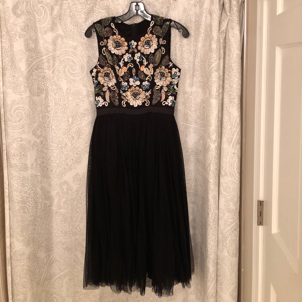 Black detailed beaded Needle and Thread