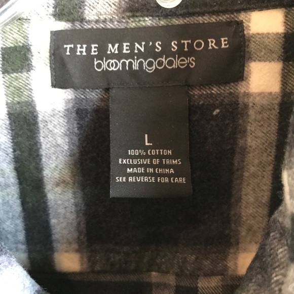 Bloomingdales Button Down Flannel Shirt - Picture 7 of 7