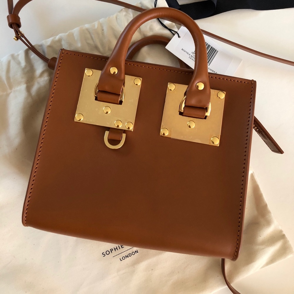 Sophie Hulme Box Tote Albion Bag In Saddle Tan - Picture 4 of 8